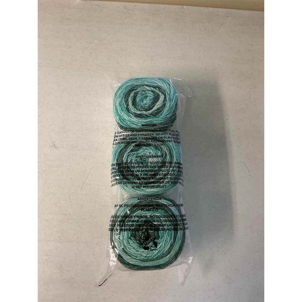 Lion Brand Mandala Ombre Yarn Zen Green Teal 3 Pack Lot 5.3oz Each New